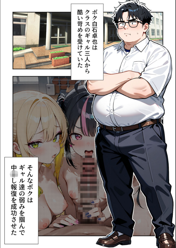 いじめられていた陰キャのボクが1軍ギャル達に中●し報復する話 モザイク版_3枚目の画像